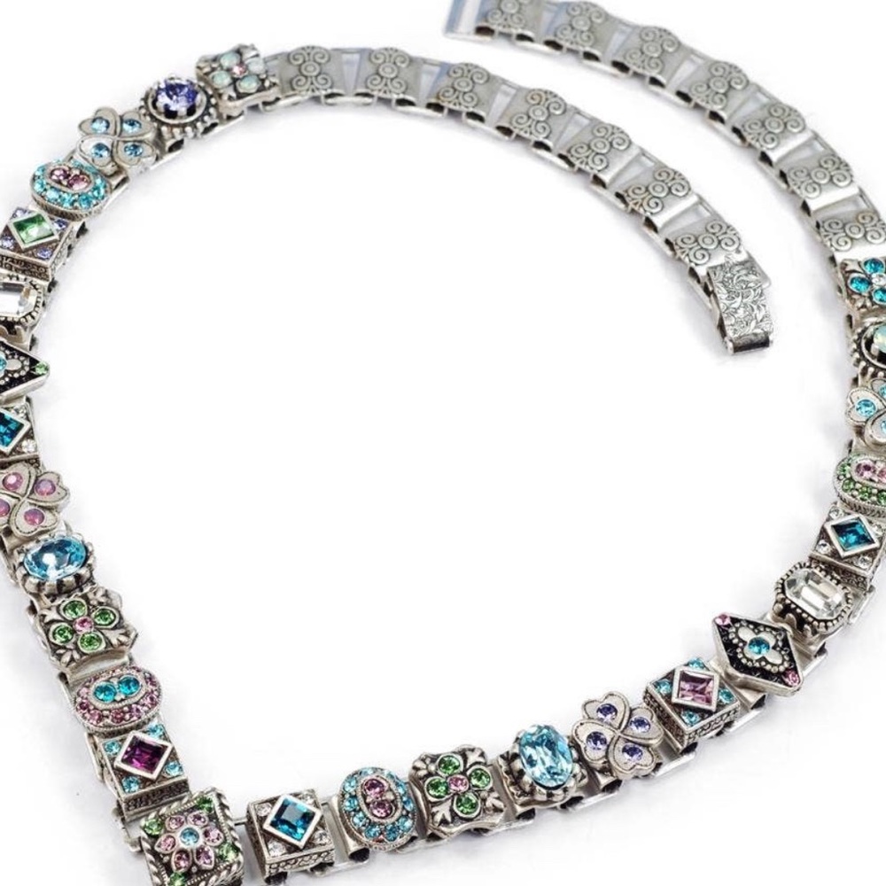 Pastel Crystal Vee Necklace